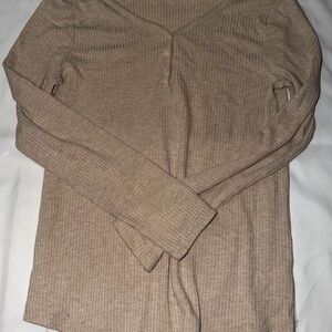 Haven Well Within Ribbed Knit Top in Tan